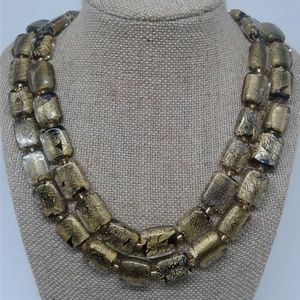 Gold Glass Bead Necklace